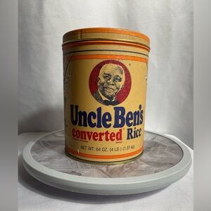 Vintage 1985 Uncle Ben’s Converted Rice Tin 64oz – Replica of 1947 Packaging